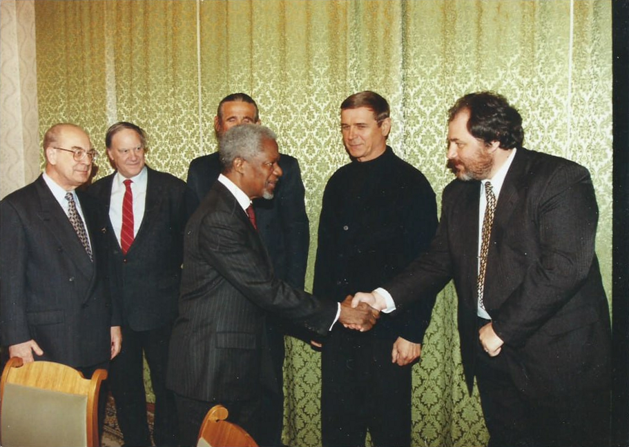 Participants in an international meeting